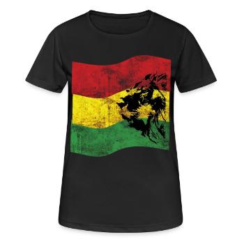 Lion Reggae Drapeau - T-shirt respirant Femme - noir - Devant - AI Model Female 172 light (172cm)