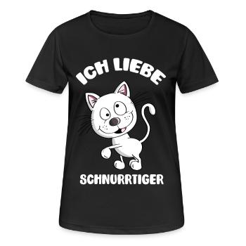 I love whiskers - cats - cats - tigers - Women's Breathable T-Shirt - black - Front - AI Model Female 172 light (172cm)