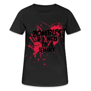zombies runied this shirt - zombie blutflecken - Frauen T-Shirt atmungsaktiv - Schwarz - Vorne - AI Model Female 172 light (172cm)