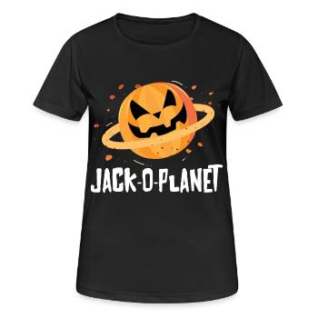Halloween Pumpkin Face Jack-O-Planet - Women's Breathable T-Shirt - black - Front - AI Model Female 172 light (172cm)