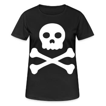 Pirate - Symbole de crâne - Drapeau de pirate - T-shirt respirant Femme - noir - Devant - AI Model Female 172 light (172cm)