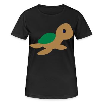 schildkroete - Frauen T-Shirt atmungsaktiv - Schwarz - Vorne - AI Model Female 172 light (172cm)