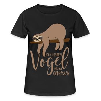 Paresseux - J’ai mangé le lève-tôt - T-shirt respirant Femme - noir - Devant - AI Model Female 172 light (172cm)