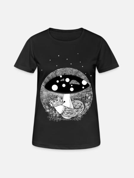 Cute little fox - Women's Breathable T-Shirt - black