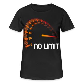 Tacho - No Limit - Frauen T-Shirt atmungsaktiv - Schwarz - Vorne - AI Model Female 172 light (172cm)