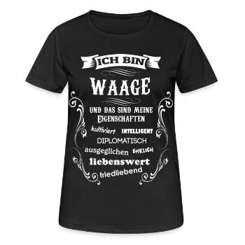 WAAGE - STERNZEICHEN - Frauen T-Shirt atmungsaktiv - Schwarz - Vorne - AI Model Female 172 light (172cm)