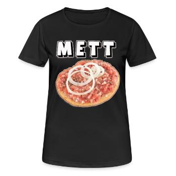Pop Art Mettbrötchen t-shirt mett Fan Viande hachée - T-shirt respirant Femme - noir - Devant - AI Model Female 172 light (172cm)