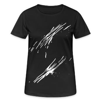 Schwarze Leinwand Pinselstrich - Frauen T-Shirt atmungsaktiv - Schwarz - Vorne - AI Model Female 172 light (172cm)