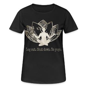 Yoga - T-shirt respirant Femme - noir - Devant - AI Model Female 172 light (172cm)