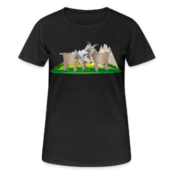 chèvres de montagne - T-shirt respirant Femme - noir - Devant - AI Model Female 172 light (172cm)