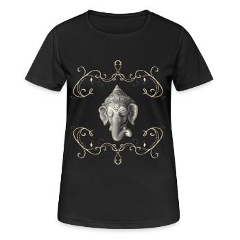Éléphant hindou dieu ganesh - T-shirt respirant Femme - noir - Devant - AI Model Female 172 light (172cm)