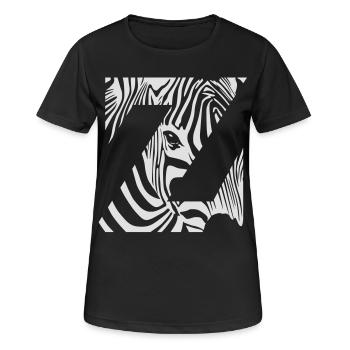 Zebra Mix Mono White - T-shirt respirant Femme - noir - Devant - AI Model Female 172 light (172cm)