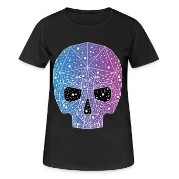 Galaktischer Todeskopf - Frauen T-Shirt atmungsaktiv - Schwarz - Vorne - AI Model Female 172 light (172cm)