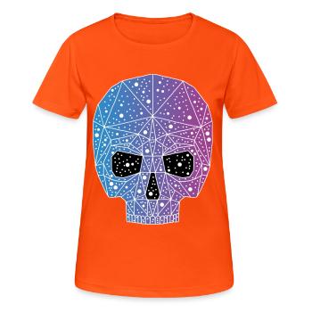 Tête de mort galactique - T-shirt respirant Femme - orange néon - Devant - AI Model Female 172 dark (172cm)