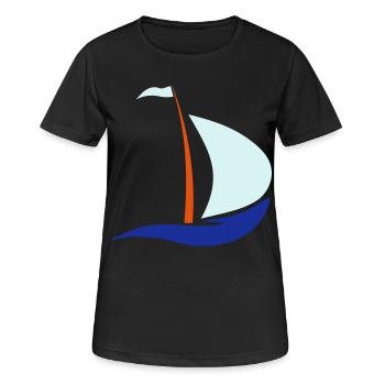 bateau à voile - T-shirt respirant Femme - noir - Devant - AI Model Female 172 light (172cm)