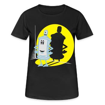 Spray-und Flex-Strahler - Frauen T-Shirt atmungsaktiv - Schwarz - Vorne - AI Model Female 172 light (172cm)