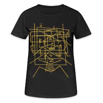 alphabet - T-shirt respirant Femme - noir - Devant - AI Model Female 172 light (172cm)