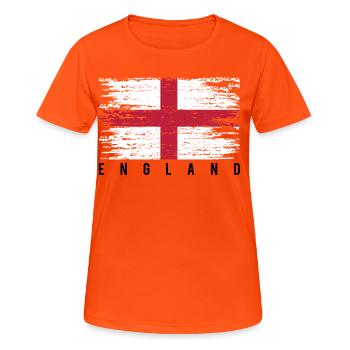 Distressed English Cross - Women's Breathable T-Shirt - neon orange - Front - AI Model Female 172 dark (172cm)