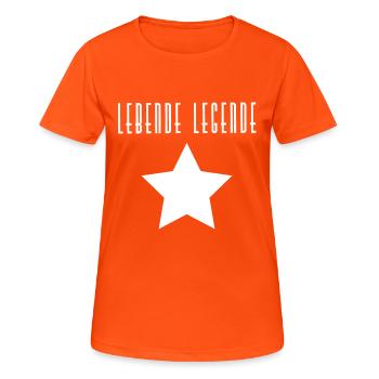 Légende vivante - T-shirt respirant Femme - orange néon - Devant - AI Model Female 172 dark (172cm)