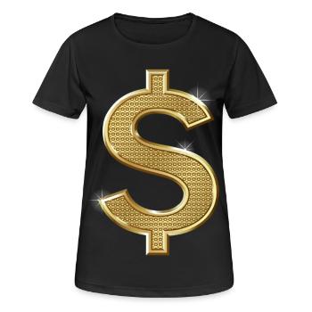 signe dollar - T-shirt respirant Femme - noir - Devant - AI Model Female 172 light (172cm)