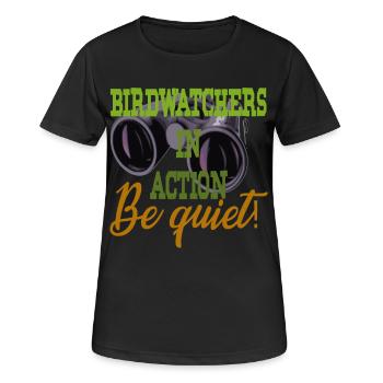 Vogelbeobachtung Ornithologie - Frauen T-Shirt atmungsaktiv - Schwarz - Vorne - AI Model Female 172 light (172cm)