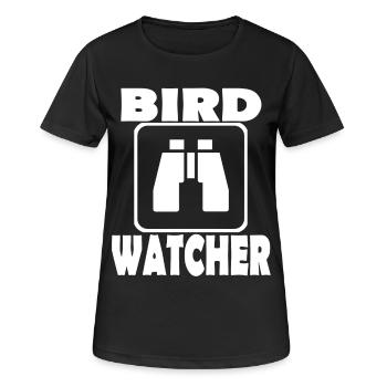 Vogelbeobachtung Ornithologie - Frauen T-Shirt atmungsaktiv - Schwarz - Vorne - AI Model Female 172 light (172cm)