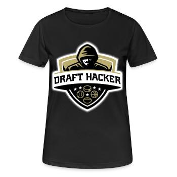 Draft Hacker - Frauen T-Shirt atmungsaktiv - Schwarz - Vorne - AI Model Female 172 light (172cm)