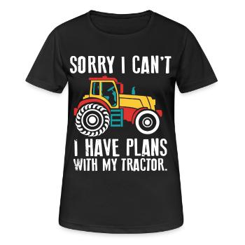 Plan avec mon tracteur. Mon tracteur. Tracteurs - T-shirt respirant Femme - noir - Devant - AI Model Female 172 light (172cm)