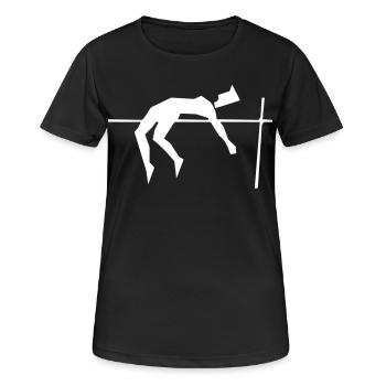 Hochsprung - Frauen T-Shirt atmungsaktiv - Schwarz - Vorne - AI Model Female 172 light (172cm)