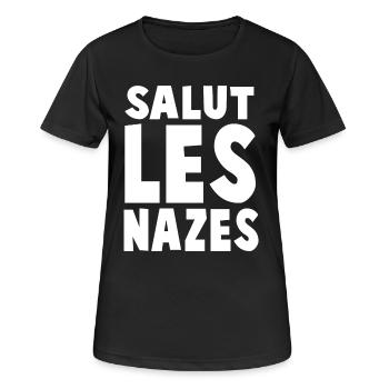 Salutations Macabres Noir et Blanc - T-shirt respirant Femme - noir - Devant - AI Model Female 172 light (172cm)