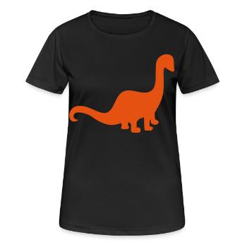 dino - Frauen T-Shirt atmungsaktiv - Schwarz - Vorne - AI Model Female 172 light (172cm)