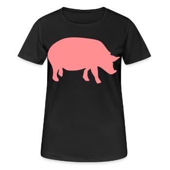 porcs - T-shirt respirant Femme - noir - Devant - AI Model Female 172 light (172cm)