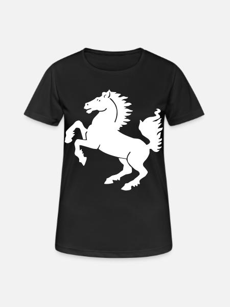 Stuttgart - Stuttgarter Ross - Frauen T-Shirt atmungsaktiv - Schwarz