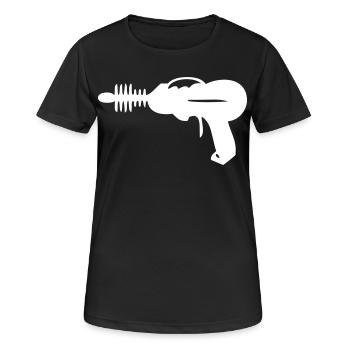 à faisceau - Pistolet laser - Laser - T-shirt respirant Femme - noir - Devant - AI Model Female 172 light (172cm)