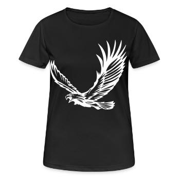 Adler im Flug - Frauen T-Shirt atmungsaktiv - Schwarz - Vorne - AI Model Female 172 light (172cm)