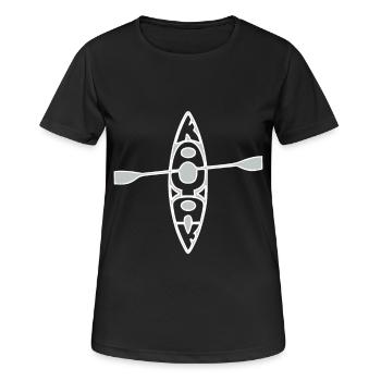 Cadeau de canoë en pagaie de kayak - T-shirt respirant Femme - noir - Devant - AI Model Female 172 light (172cm)