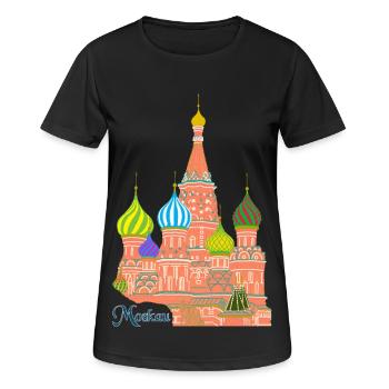 Moscou Cathédrale Basilius - T-shirt respirant Femme - noir - Devant - AI Model Female 172 light (172cm)