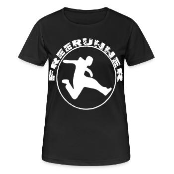Athlète Parkour Free Run - T-shirt respirant Femme - noir - Devant - AI Model Female 172 light (172cm)