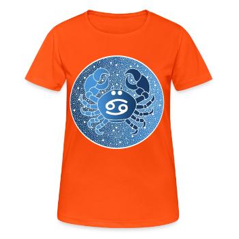 Sternzeichen: Krebs - Frauen T-Shirt atmungsaktiv - Neonorange - Vorne - AI Model Female 172 dark (172cm)