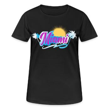 Miami - Frauen T-Shirt atmungsaktiv - Schwarz - Vorne - AI Model Female 172 light (172cm)
