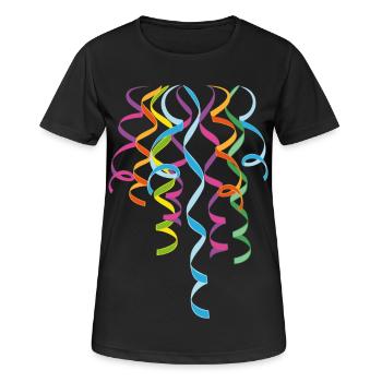 Décoration de banderoles carnaval nouvel an - T-shirt respirant Femme - noir - Devant - AI Model Female 172 light (172cm)