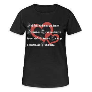 Ich Liebe dich Spruch / Gedicht - Frauen T-Shirt atmungsaktiv - Schwarz - Vorne - AI Model Female 172 light (172cm)