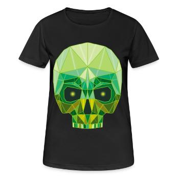 Tête de mort émeraude - T-shirt respirant Femme - noir - Devant - AI Model Female 172 light (172cm)