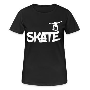 Skater Skate - Frauen T-Shirt atmungsaktiv - Schwarz - Vorne - AI Model Female 172 light (172cm)