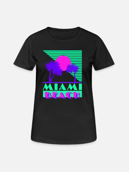 Miami Beach Green - T-shirt respirant Femme - noir