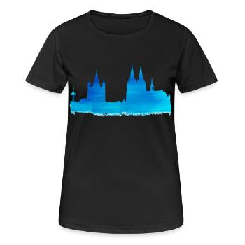 Köln Skyline Kölner Dom Home Dome Karneval Kölsch - Frauen T-Shirt atmungsaktiv - Schwarz - Vorne - AI Model Female 172 light (172cm)