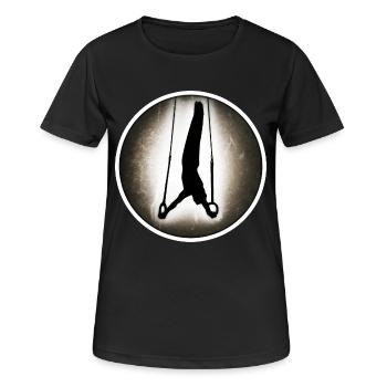 Gymnastique - Anneaux - T-shirt respirant Femme - noir - Devant - AI Model Female 172 light (172cm)