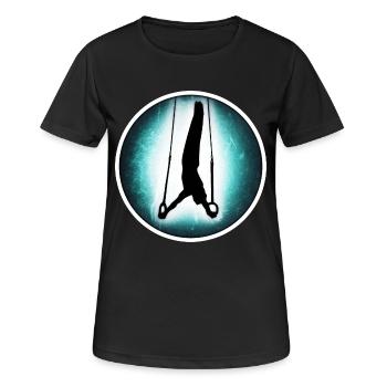 Gymnastique - Anneaux - T-shirt respirant Femme - noir - Devant - AI Model Female 172 light (172cm)