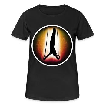 Gymnastique - Anneaux - T-shirt respirant Femme - noir - Devant - AI Model Female 172 light (172cm)