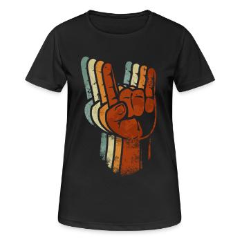 Rock Heavy metal signes - T-shirt respirant Femme - noir - Devant - AI Model Female 172 light (172cm)